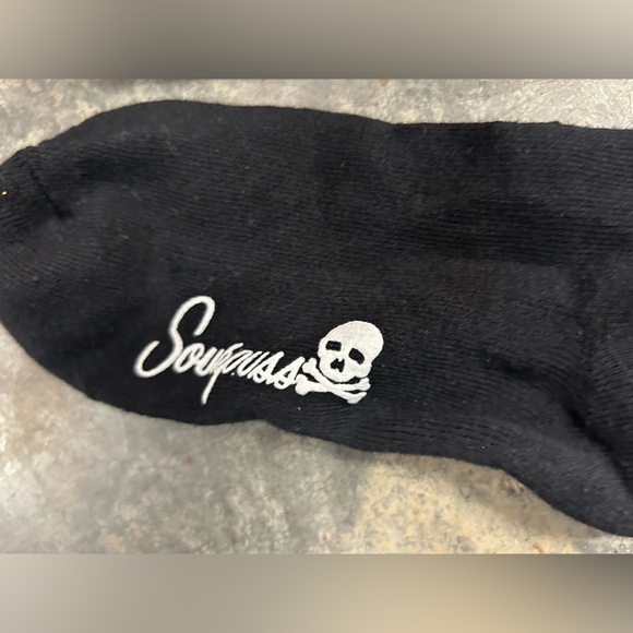 SOURPUSS PURPLE PUMPKIN LONG STRIPED SOCKS SZ 7-10 shoes goth punk - Picture 3 of 3